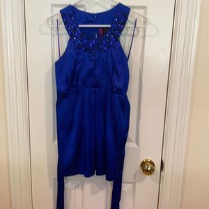 💙BOGO💙 Blue satin jewel cutout top (free w $50 bundle!)